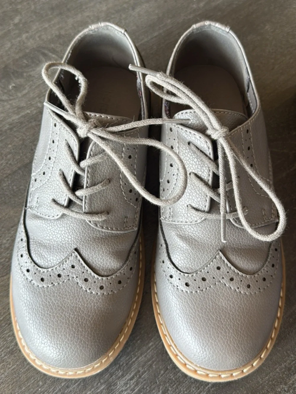Nordstrom Brand Boys Grey Oxford Dress Shoe Size 2